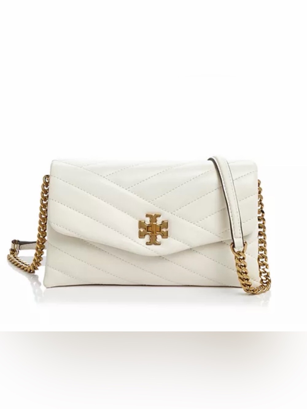 Tory Burch Kira Chevron Quilted Leather Chain Wallet NWT